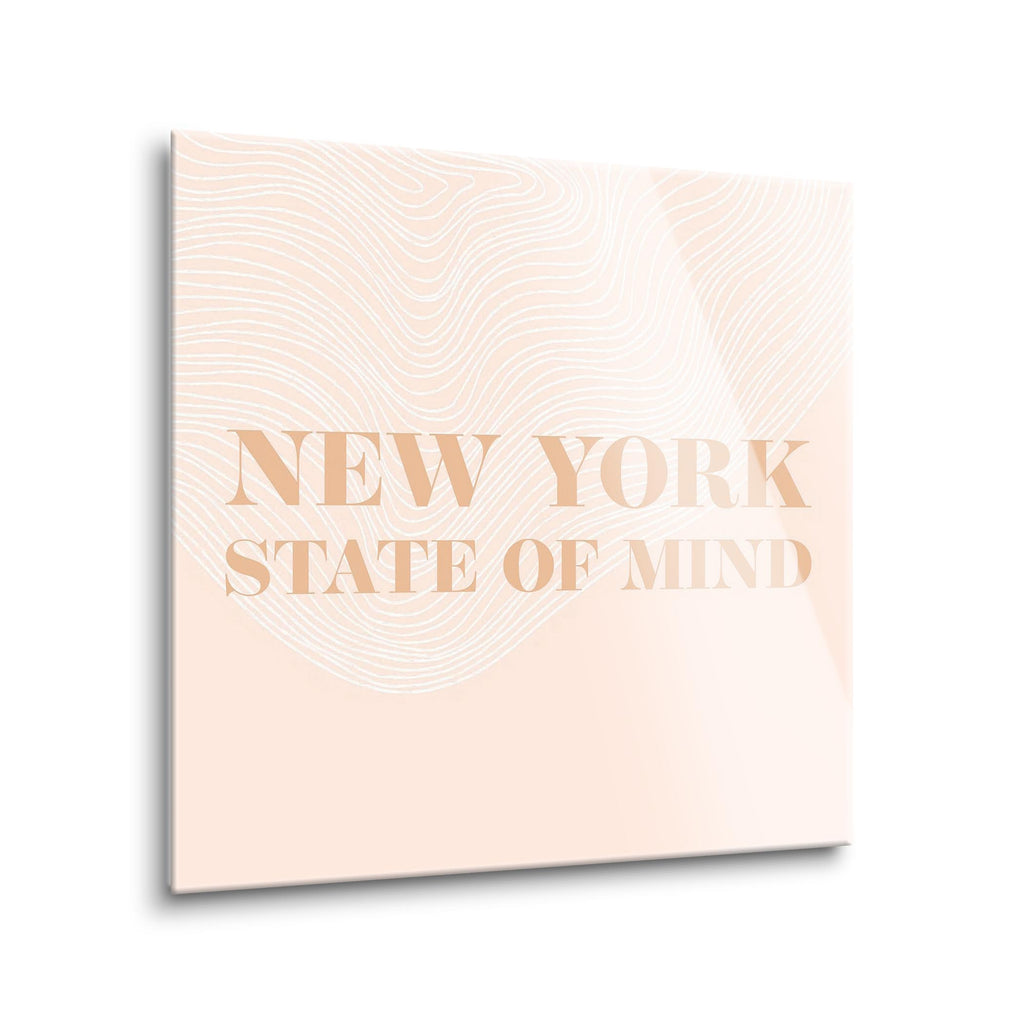 Modern Minimalist New York State of Mind | 12x12 | Glass Plaque