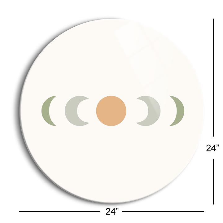 Modern Minimalist 3  | 24x24 Circle | Glass Plaque