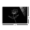 Simple Flower Line Drawing  | 24x36 | Glass Plaque