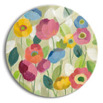 Fairy Tale Flowers I | 24x24 Circle | Glass Plaque