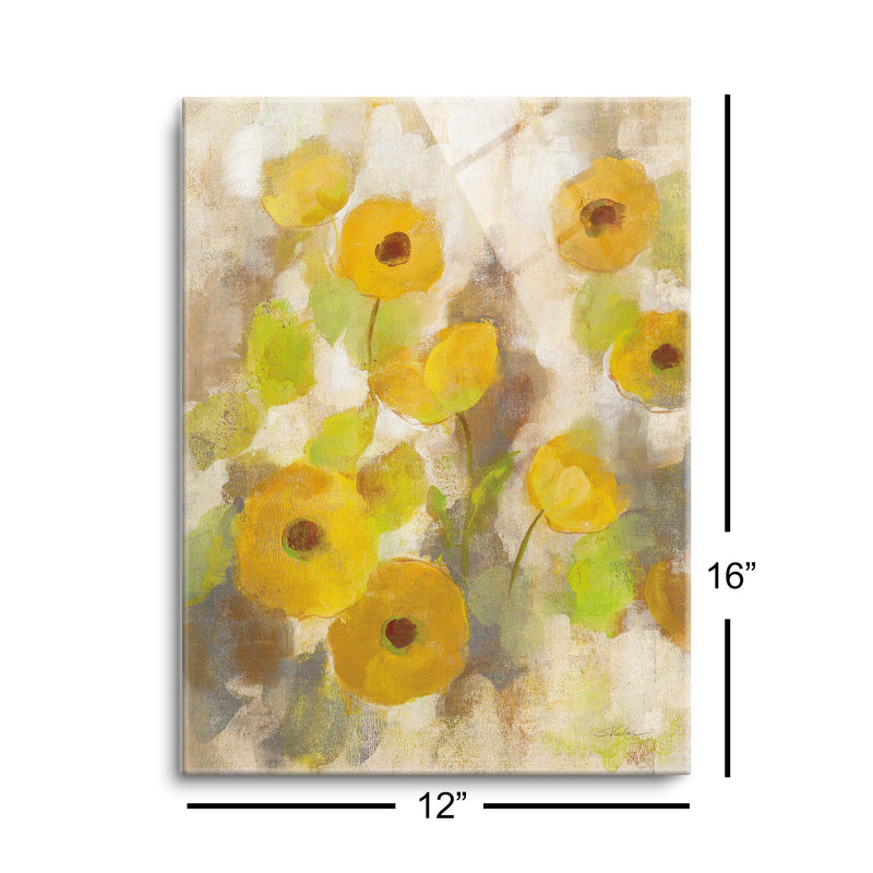Floating Yellow Flowers III | 12x16 | Glass Plaque