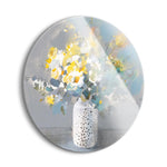 Touch of Spring I  | 24x24 Circle | Glass Plaque
