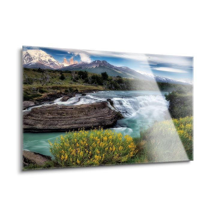 Rio Paine Waterfalls  | 24x36 | Glass Plaque