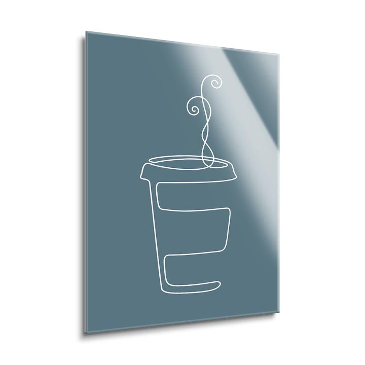 Fall Single Line Coffee 2  | 24x36 | Glass Plaque