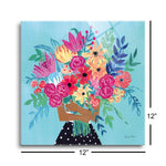 A Bunch of Flowers IV | 12x12 | Glass Plaque