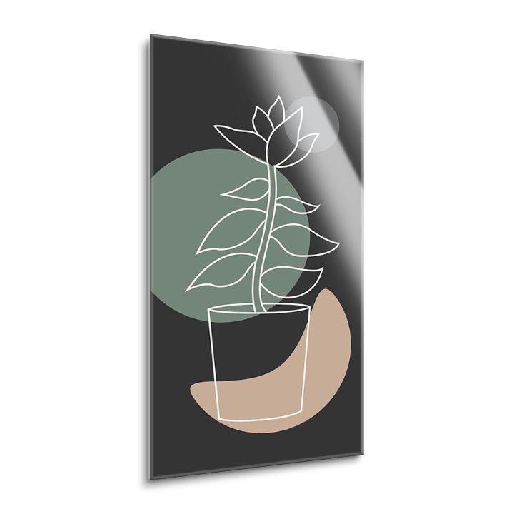 Succulent 4  | 12x24 | Glass Plaque
