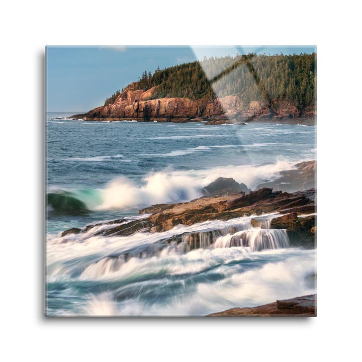 Sunrise at Otter Cliffs  | 12x12 | Glass Plaque