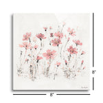 Wildflowers III Pink | 8x8 | Glass Plaque