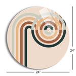 Modern Minimalist 6  | 24x24 Circle | Glass Plaque