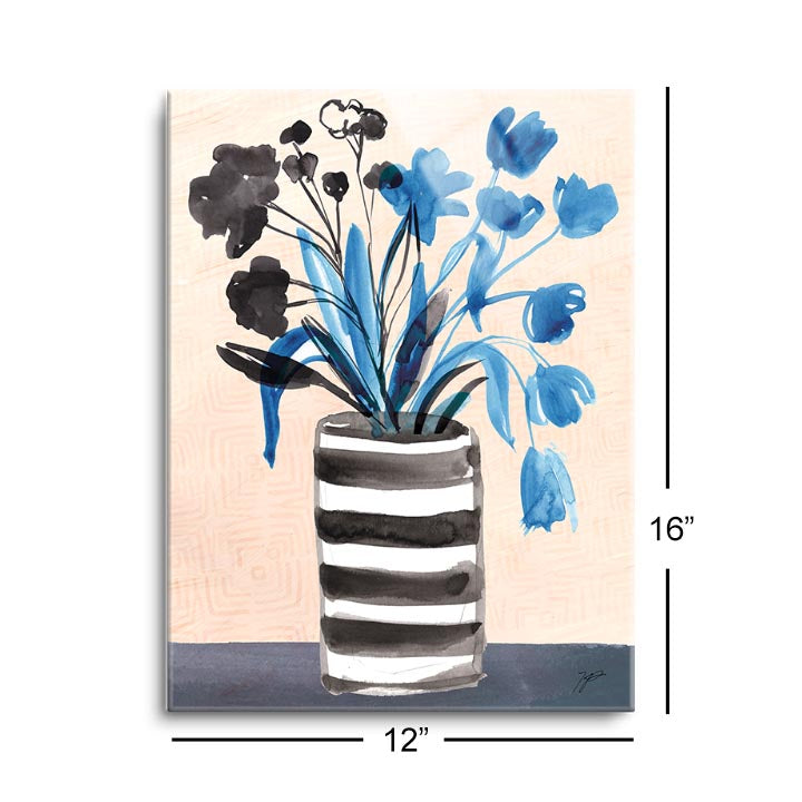 Blue Blooms  | 12x16 | Glass Plaque