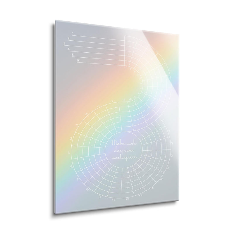 Habit Tracker | Rainbow | 24x36 | Glass Plaque
