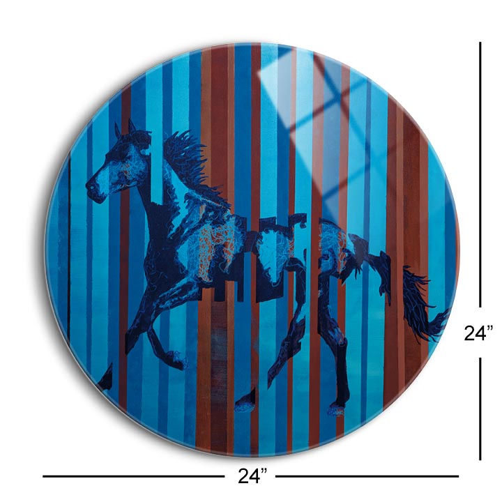 Stallion  | 24x24 Circle | Glass Plaque