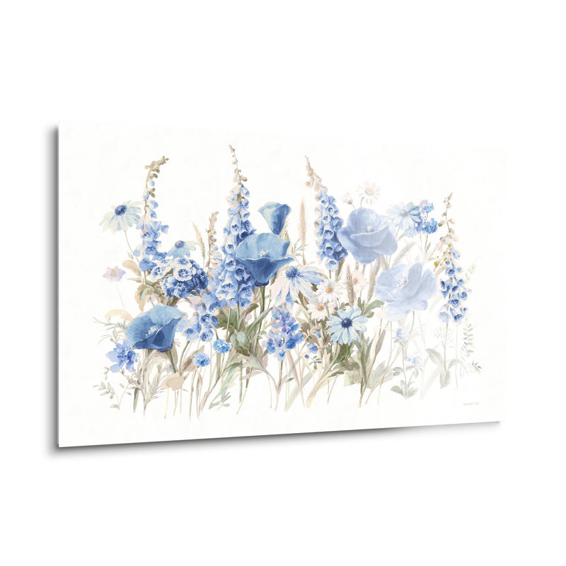 Wildflowers in Bloom I Blue | 24x36 | Glass Plaque