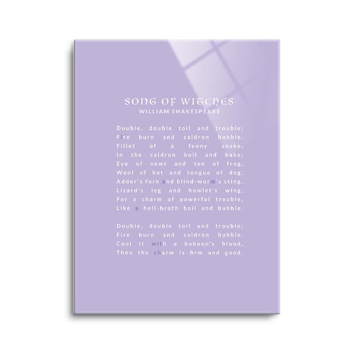 Purple Song of Witches  | 12x16 | Glass Plaque