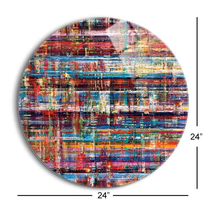 Windthread I  | 24x24 Circle | Glass Plaque