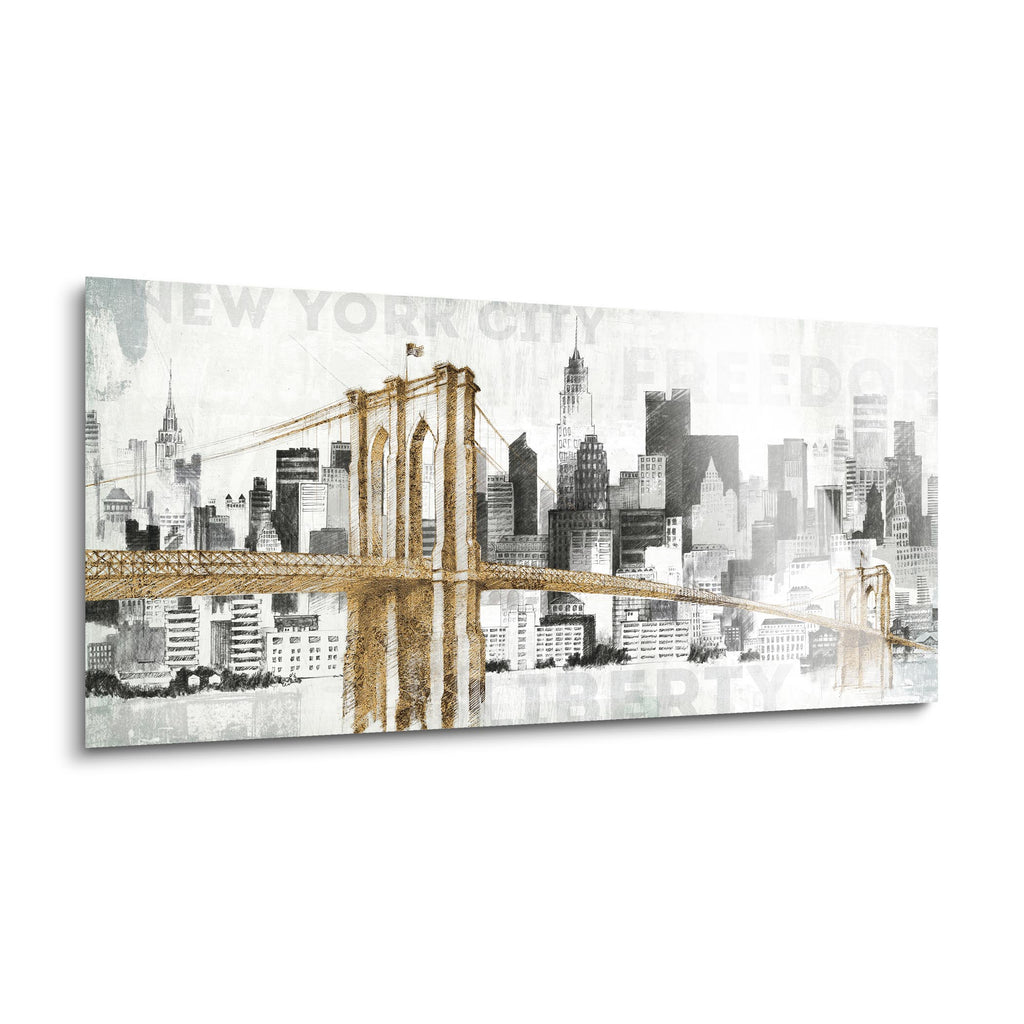 New York Skyline I  | 18x36 | Glass Plaque