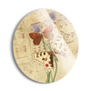 Vintage Red Butterfly  | 24x24 Circle | Glass Plaque