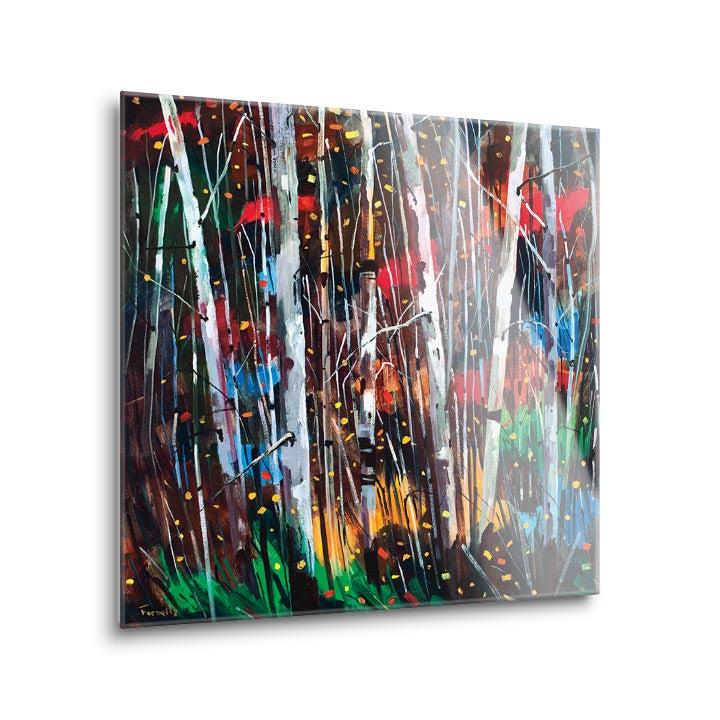 Autumn Fireworks  | 12x12 | Glass Plaque