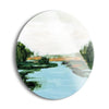 River Flowing Through  | 24x24 Circle | Glass Plaque