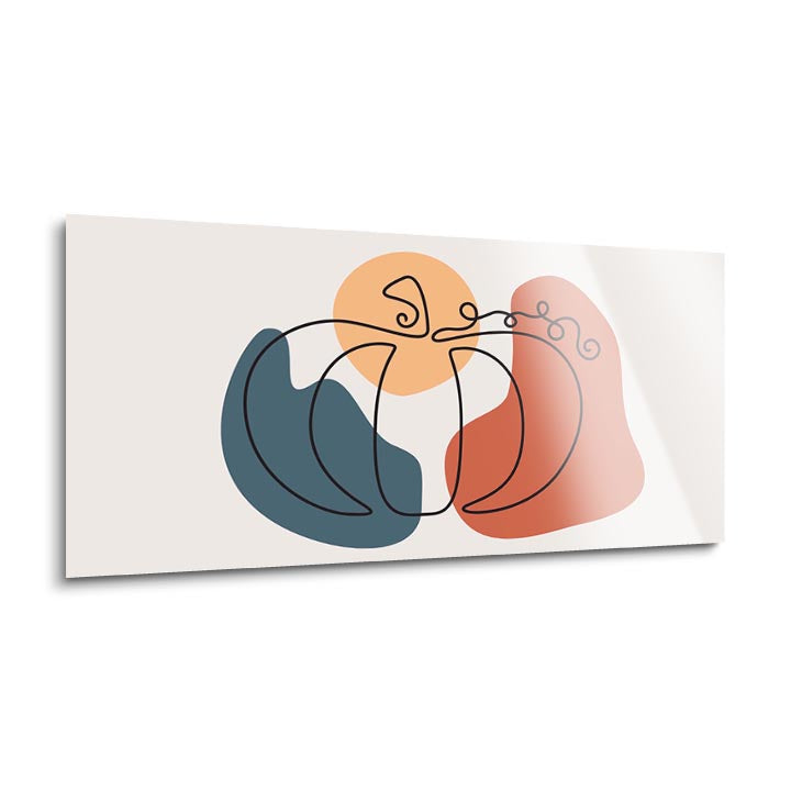 Fall Single Line Pumpkin 1  | 12x24 | Glass Plaque