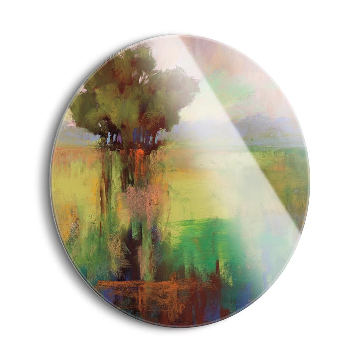 Spring Green  | 24x24 Circle | Glass Plaque
