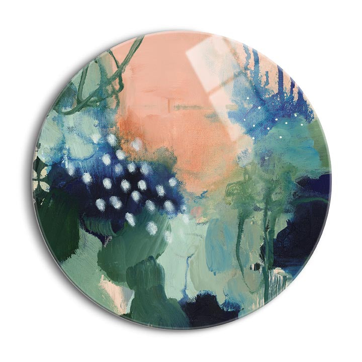 Abstract Layers III  | 24x24 Circle | Glass Plaque