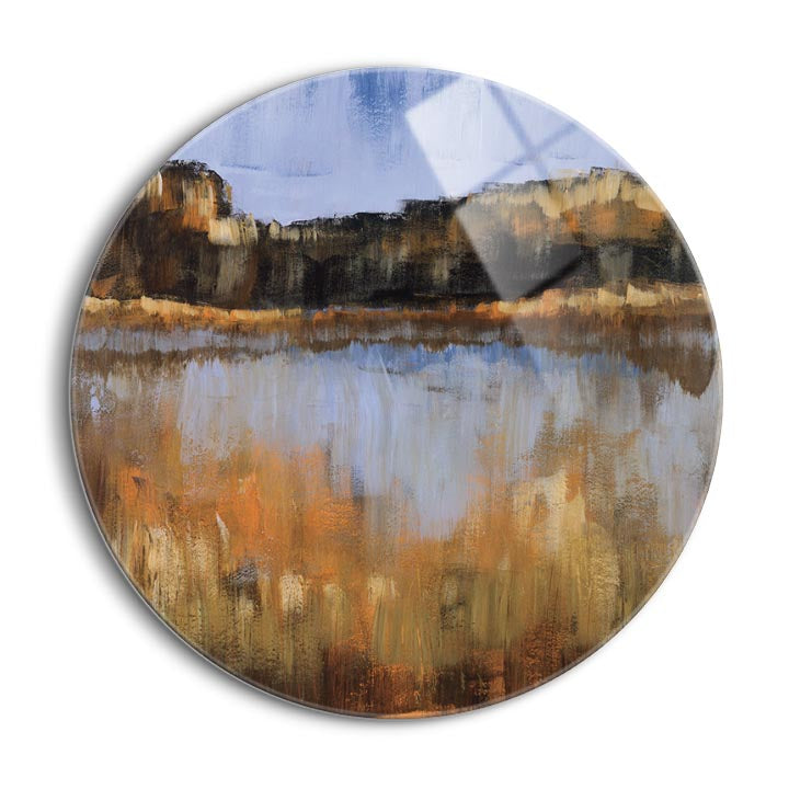 Salt Water Marsh II  | 24x24 Circle | Glass Plaque