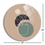 Succulent 5  | 24x24 Circle | Glass Plaque