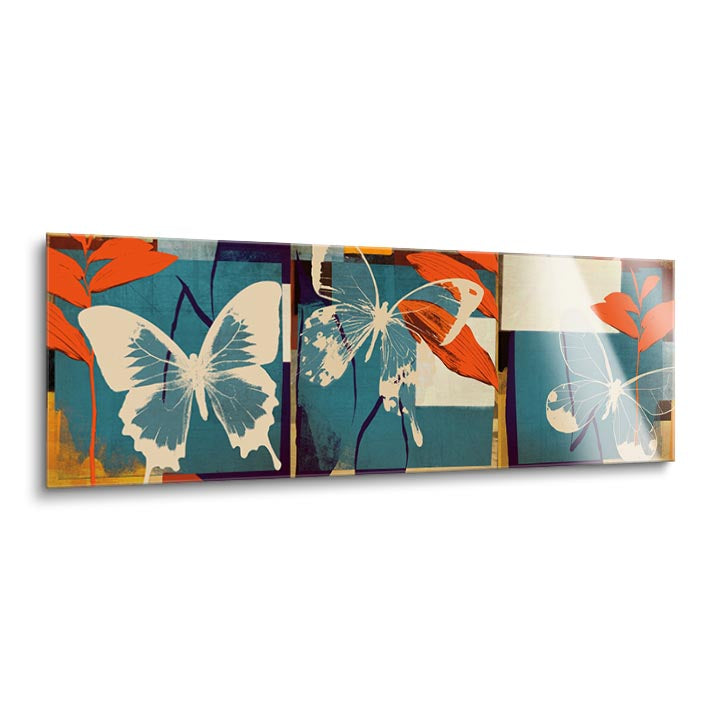 Butterflies Viola  | 12x36 | Glass Plaque