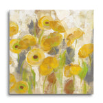 Floating Yellow Flowers V | 24x24 | Glass Plaque