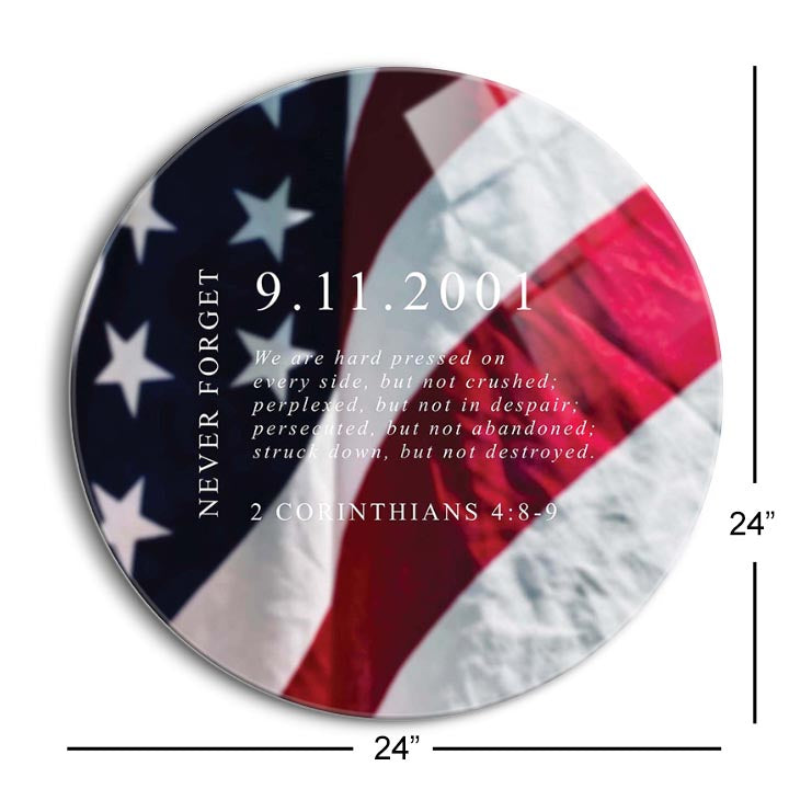 9/11 Memorial 3 (1-1)  | 24x24 Circle | Glass Plaque