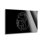Simple Face Line Drawing 2  | 12x16 | Glass Plaque