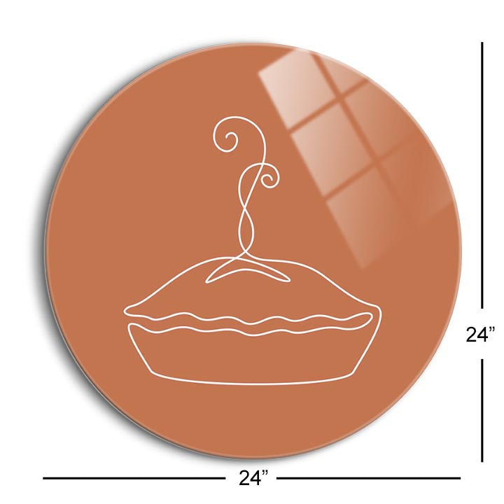Fall Single Line Pie 2  | 24x24 Circle | Glass Plaque