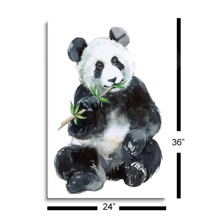 Baby Panda  | 24x36 | Glass Plaque