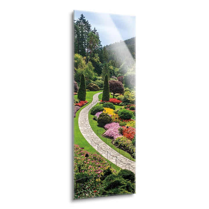 Butchart Gardens, Victoria, BC  | 12x36 | Glass Plaque
