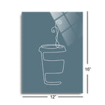 Fall Single Line Coffee 2  | 12x16 | Glass Plaque