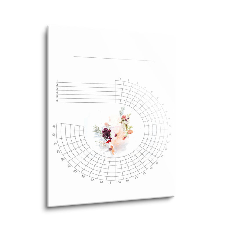 Habit Tracker | Simple Flower | 12x16 | Glass Plaque