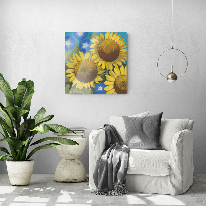 Sunflower Time | 24x24 | Glass Plaque