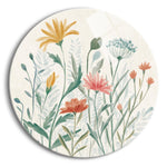 Wildflower Vibes III | 24x24 Circle | Glass Plaque