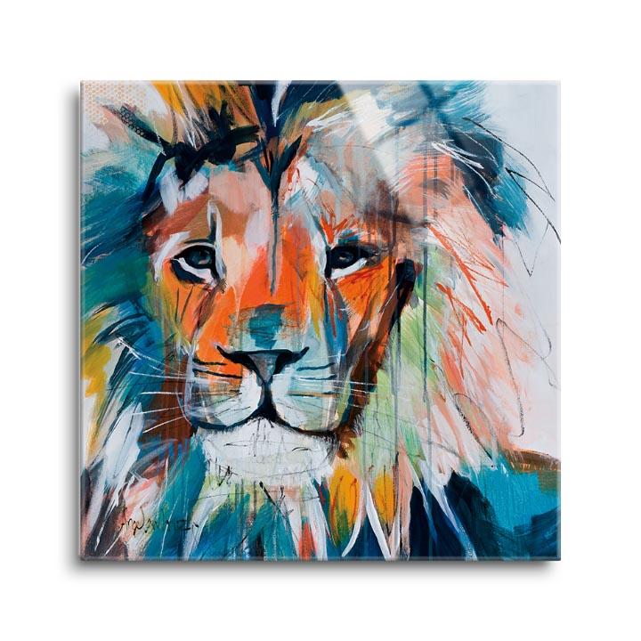 Do You Want My Lion's Share  | 12x12 | Glass Plaque
