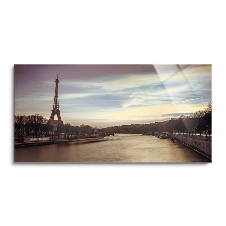 Paris Sunset  | 12x24 | Glass Plaque