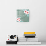 Habit Tracker | Green Floral A | 8x8 | Glass Plaque