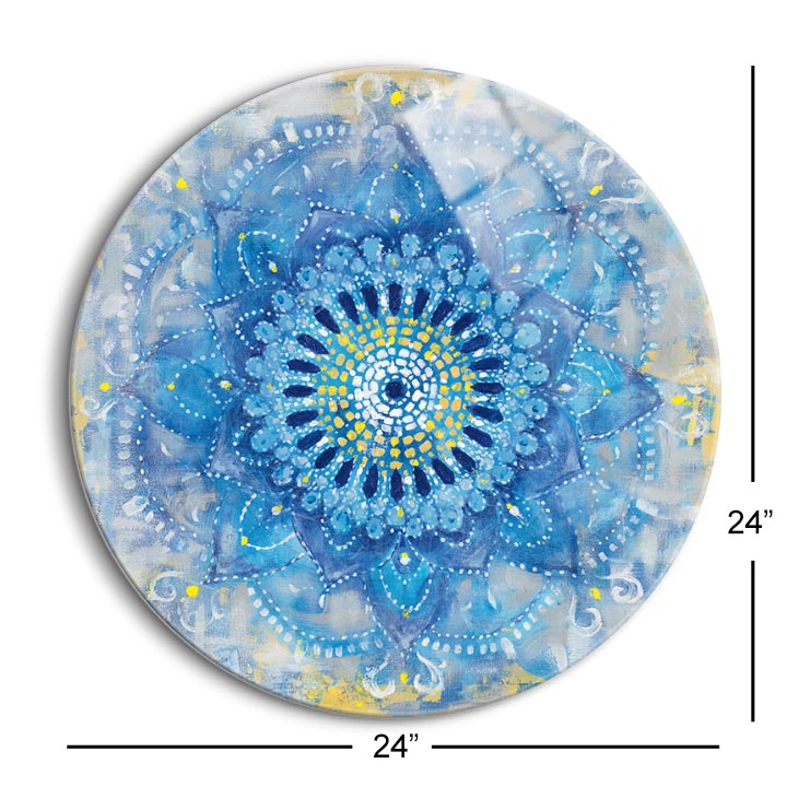 Concentric Mandala  | 24x24 Circle | Glass Plaque