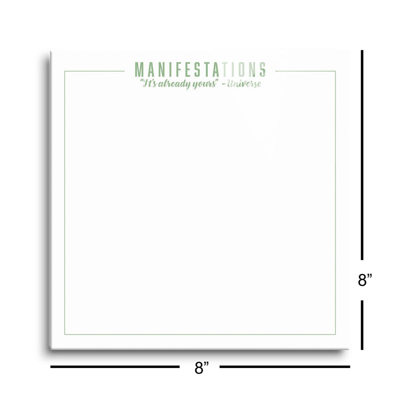 Manifestations It's already yours |Universe (White & Green) | 8x8 | Glass Plaque
