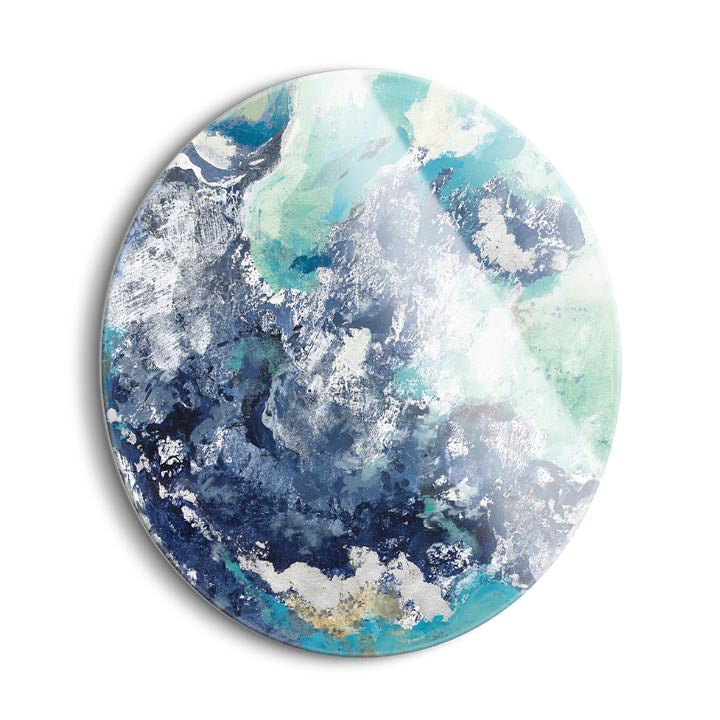 Turquoise  | 24x24 Circle | Glass Plaque