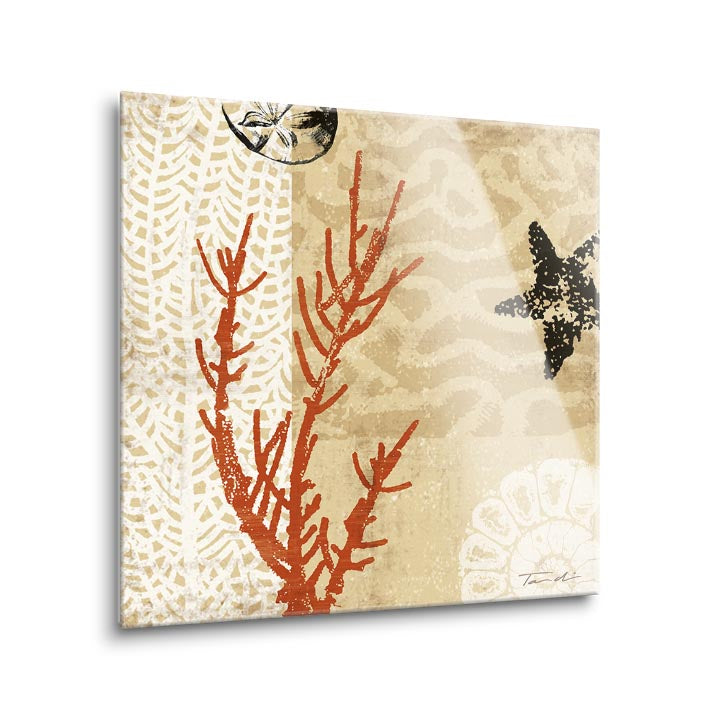 Coral Impressions I  | 12x12 | Glass Plaque