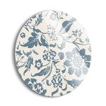 Floral Toile II  | 24x24 Circle | Glass Plaque