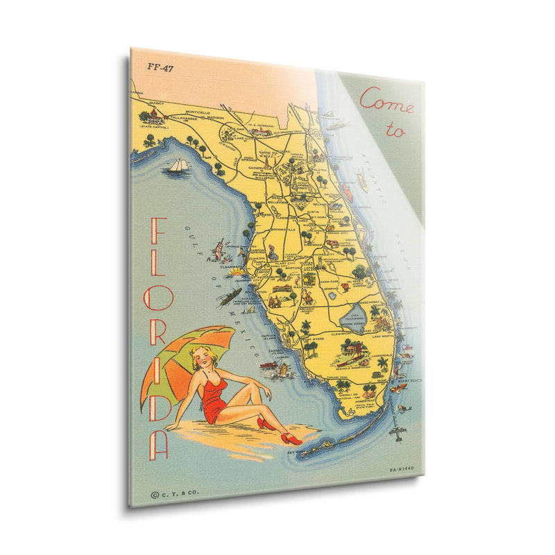 Florida Postcard VI | 24x36 | Glass Plaque