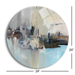 Mystic Harbour  | 24x24 Circle | Glass Plaque
