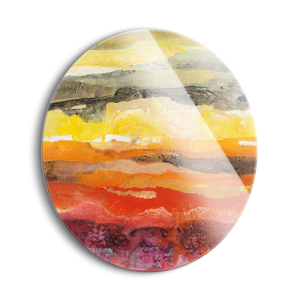 Abstract Layers II  | 24x24 Circle | Glass Plaque